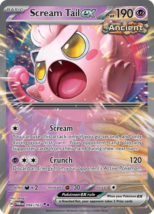 Scream Tail ex - 094/167 094/167 Double Rare Twilight Masquerade Pokémon card