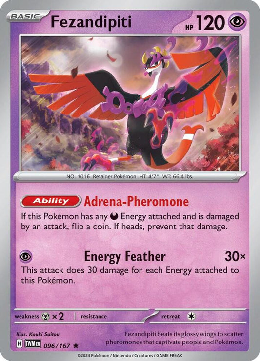 Fezandipiti 096/167 Rare Twilight Masquerade Pokémon card