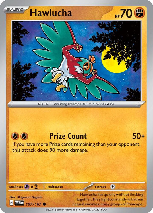 Hawlucha 107/167 Common Twilight Masquerade Pokémon card