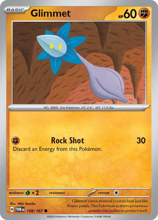 Glimmet 108/167 Common Twilight Masquerade Pokémon card