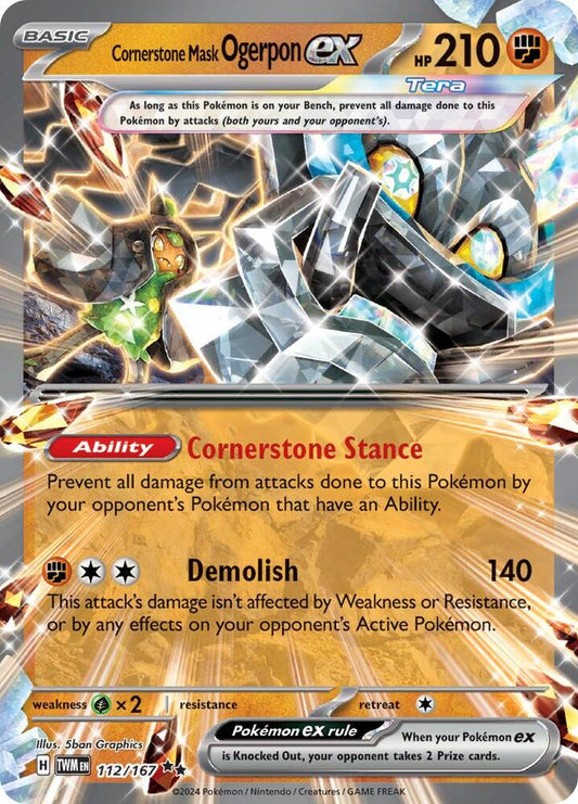 Cornerstone Mask Ogerpon ex - 112/167 112/167 Double Rare Twilight Masquerade Pokémon card
