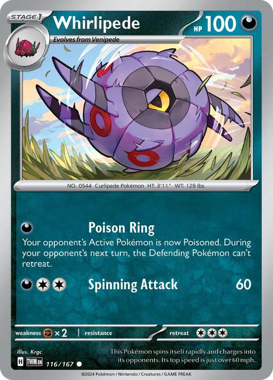 Whirlipede 116/167 Common Twilight Masquerade Pokémon card
