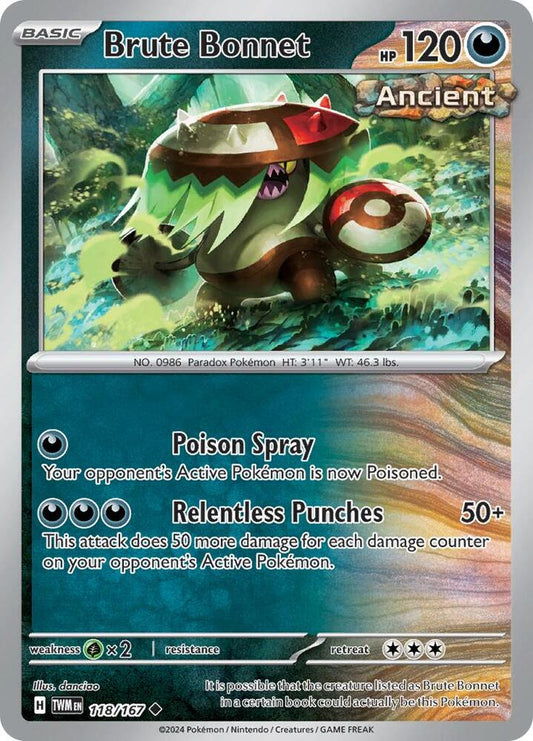 Brute Bonnet 118/167 Uncommon Twilight Masquerade Pokémon card