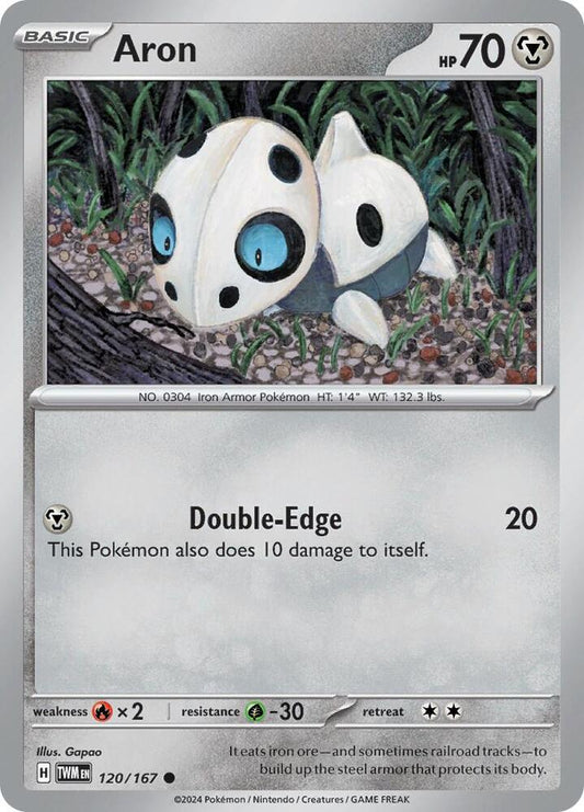 Aron 120/167 Common Twilight Masquerade Pokémon card