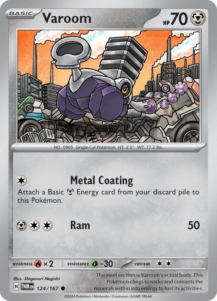 Varoom 124/167 Common Twilight Masquerade Pokémon card