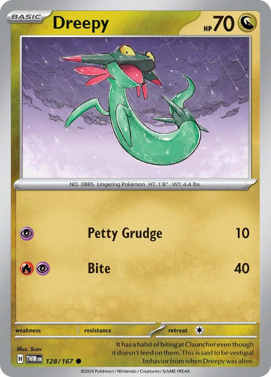 Dreepy 128/167 Common Twilight Masquerade Pokémon card