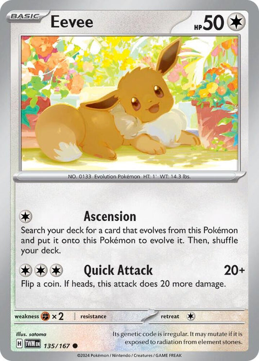 Eevee - 135/167 135/167 Common Twilight Masquerade Pokémon card