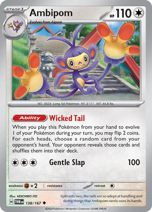 Ambipom 138/167 Uncommon Twilight Masquerade Pokémon card