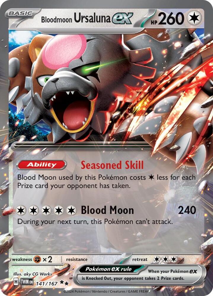 Bloodmoon Ursaluna ex - 141/167 141/167 Double Rare Twilight Masquerade Pokémon card