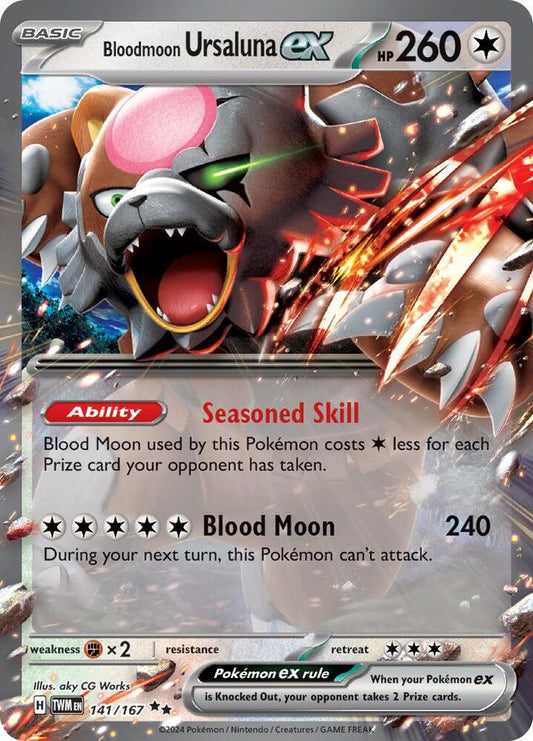 Bloodmoon Ursaluna ex - 141/167 141/167 Double Rare Twilight Masquerade Pokémon card
