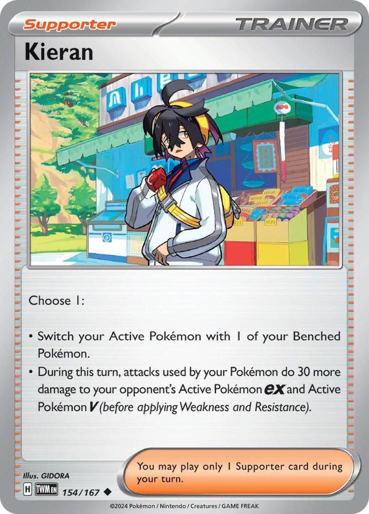 Kieran - 154/167 154/167 Uncommon Twilight Masquerade Pokémon card