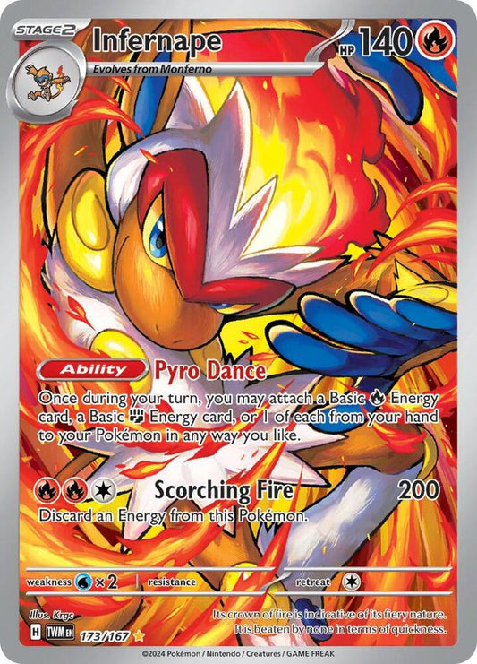 Infernape - 173/167 173/167 Illustration Rare Twilight Masquerade Pokémon card