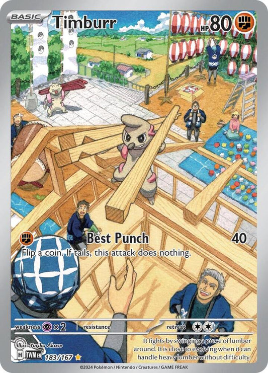 Timburr - 183/167 Illustration Rare SV06: Twilight Masquerade