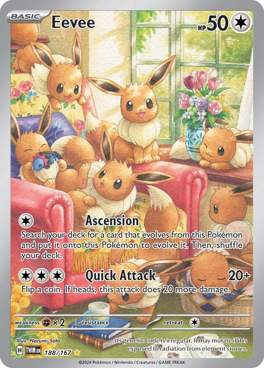 Eevee - 188/167 188/167 Illustration Rare Twilight Masquerade Pokémon card
