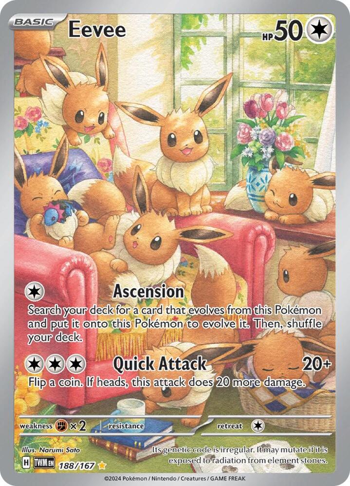 Eevee - 188/167 188/167 Illustration Rare Twilight Masquerade Pokémon card