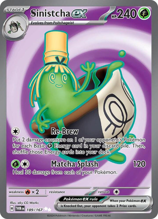Sinistcha ex - 189/167 189/167 Ultra Rare Twilight Masquerade Pokémon card