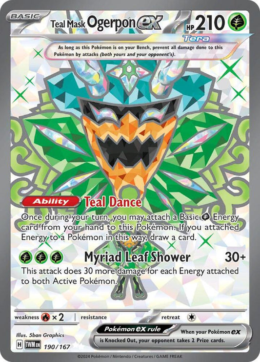 Teal Mask Ogerpon ex - 190/167 190/167 Ultra Rare Twilight Masquerade Pokémon card
