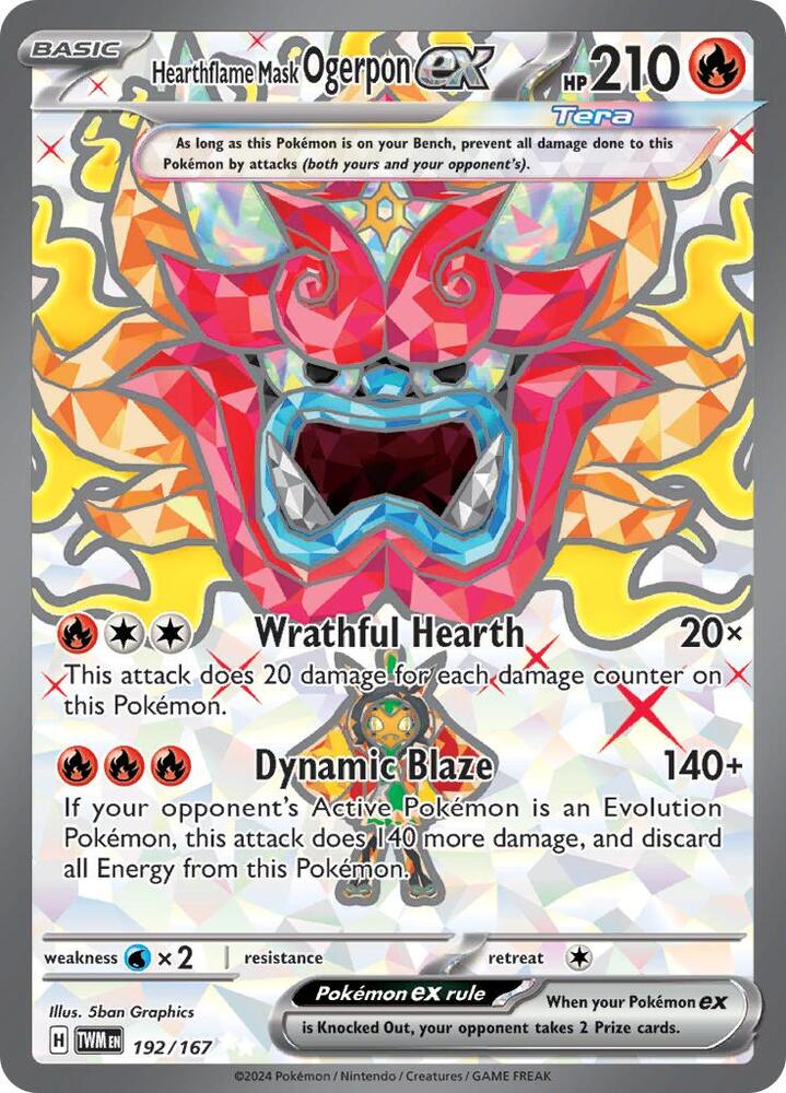 Hearthflame Mask Ogerpon ex - 192/167 192/167 Ultra Rare Twilight Masquerade Pokémon card