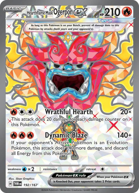 Hearthflame Mask Ogerpon ex - 192/167 192/167 Ultra Rare Twilight Masquerade Pokémon card
