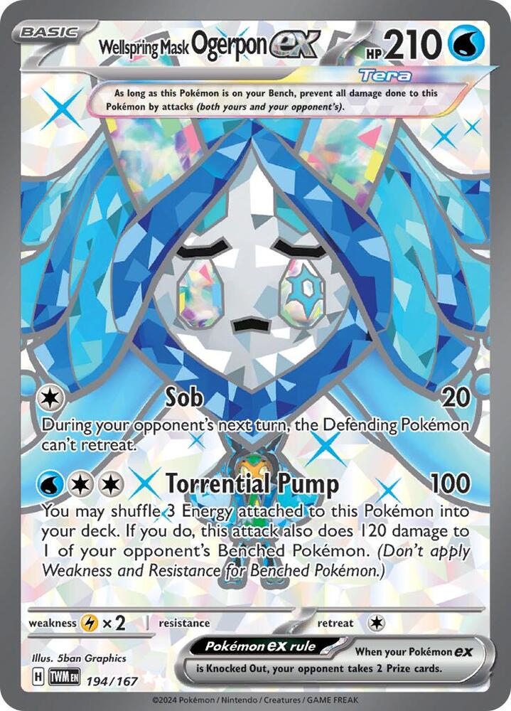 Wellspring Mask Ogerpon ex - 194/167 194/167 Ultra Rare Twilight Masquerade Pokémon card