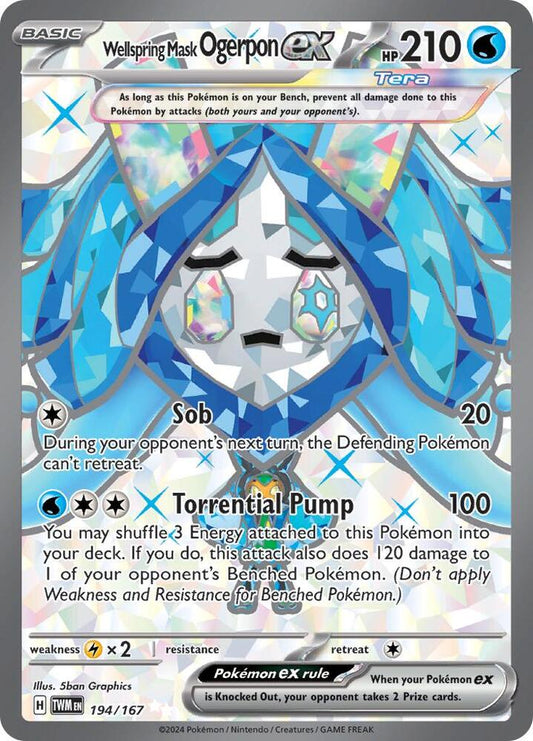 Wellspring Mask Ogerpon ex - 194/167 194/167 Ultra Rare Twilight Masquerade Pokémon card
