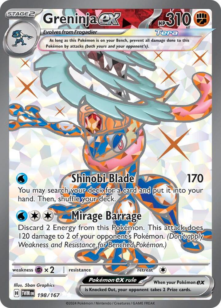 Greninja ex - 198/167 198/167 Ultra Rare Twilight Masquerade Pokémon card