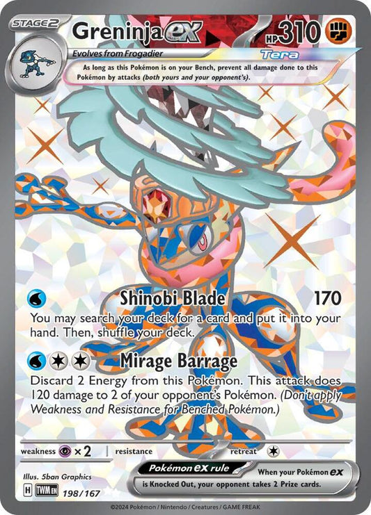 Greninja ex - 198/167 198/167 Ultra Rare Twilight Masquerade Pokémon card
