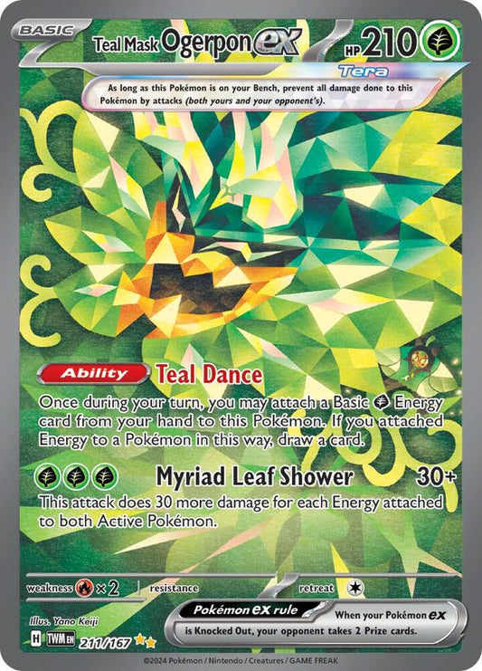 Teal Mask Ogerpon ex - 211/167 211/167 Special Illustration Rare Twilight Masquerade Pokémon card