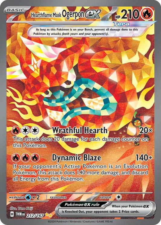 Hearthflame Mask Ogerpon ex - 212/167 212/167 Special Illustration Rare Twilight Masquerade Pokémon card