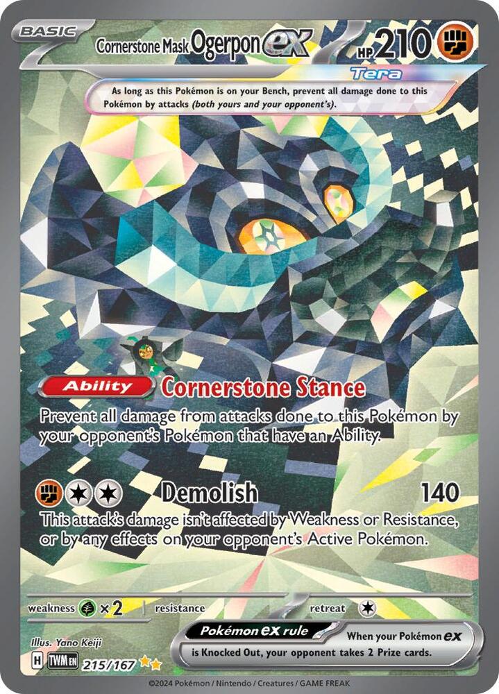 Cornerstone Mask Ogerpon ex - 215/167 215/167 Special Illustration Rare Twilight Masquerade Pokémon card
