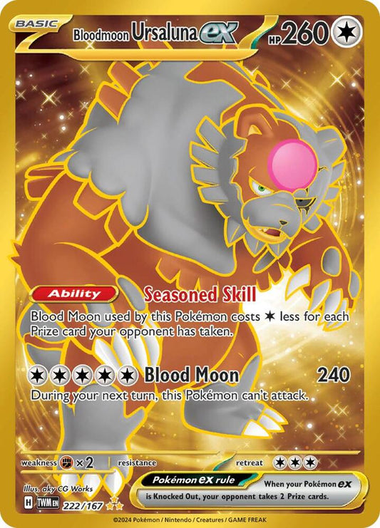 Bloodmoon Ursaluna ex - 222/167 222/167 Hyper Rare Twilight Masquerade Pokémon card