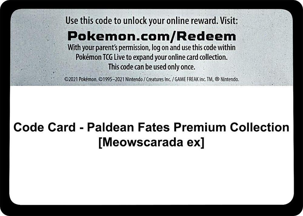 Code Card - Paldean Fates Premium Collection [Meowscarada ex] - Code Card SV: Paldean Fates