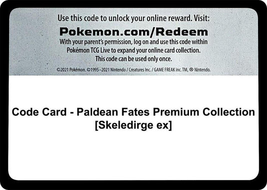 Code Card - Paldean Fates Premium Collection [Skeledirge ex] - Code Card SV: Paldean Fates