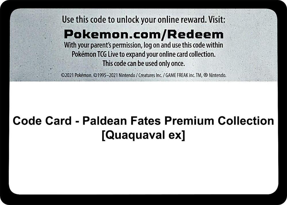 Code Card - Paldean Fates Premium Collection [Quaquaval ex] Code Card Pokémon card