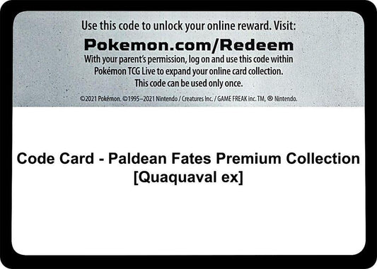 Code Card - Paldean Fates Premium Collection [Quaquaval ex] - Code Card SV: Paldean Fates