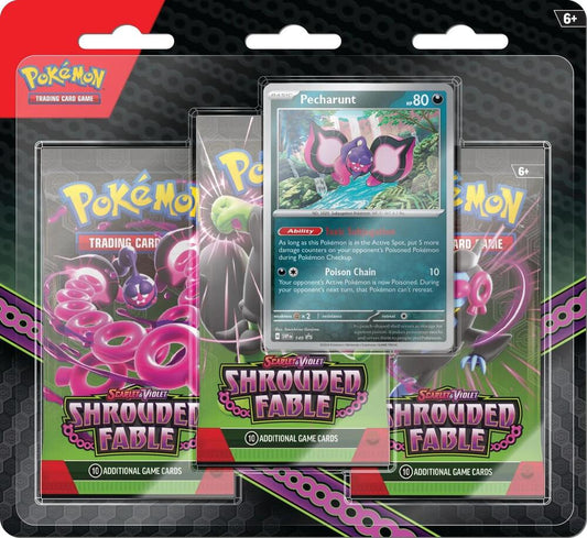 Shrouded Fable 3 Pack Blister [Pecharunt] Pokémon card
