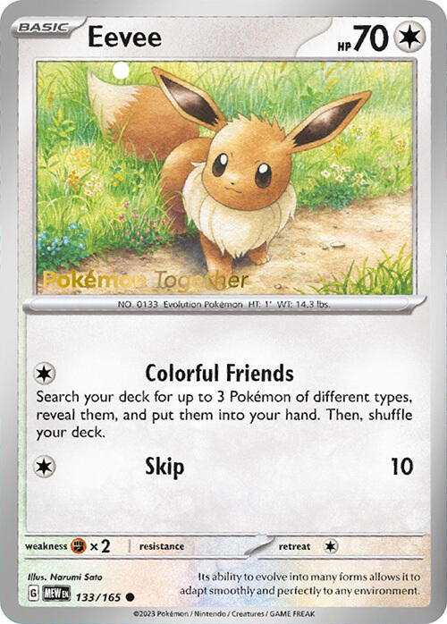 Eevee - 133/165 (Pokemon Together) 133/165 Promo Miscellaneous Cards & Products Pokémon card