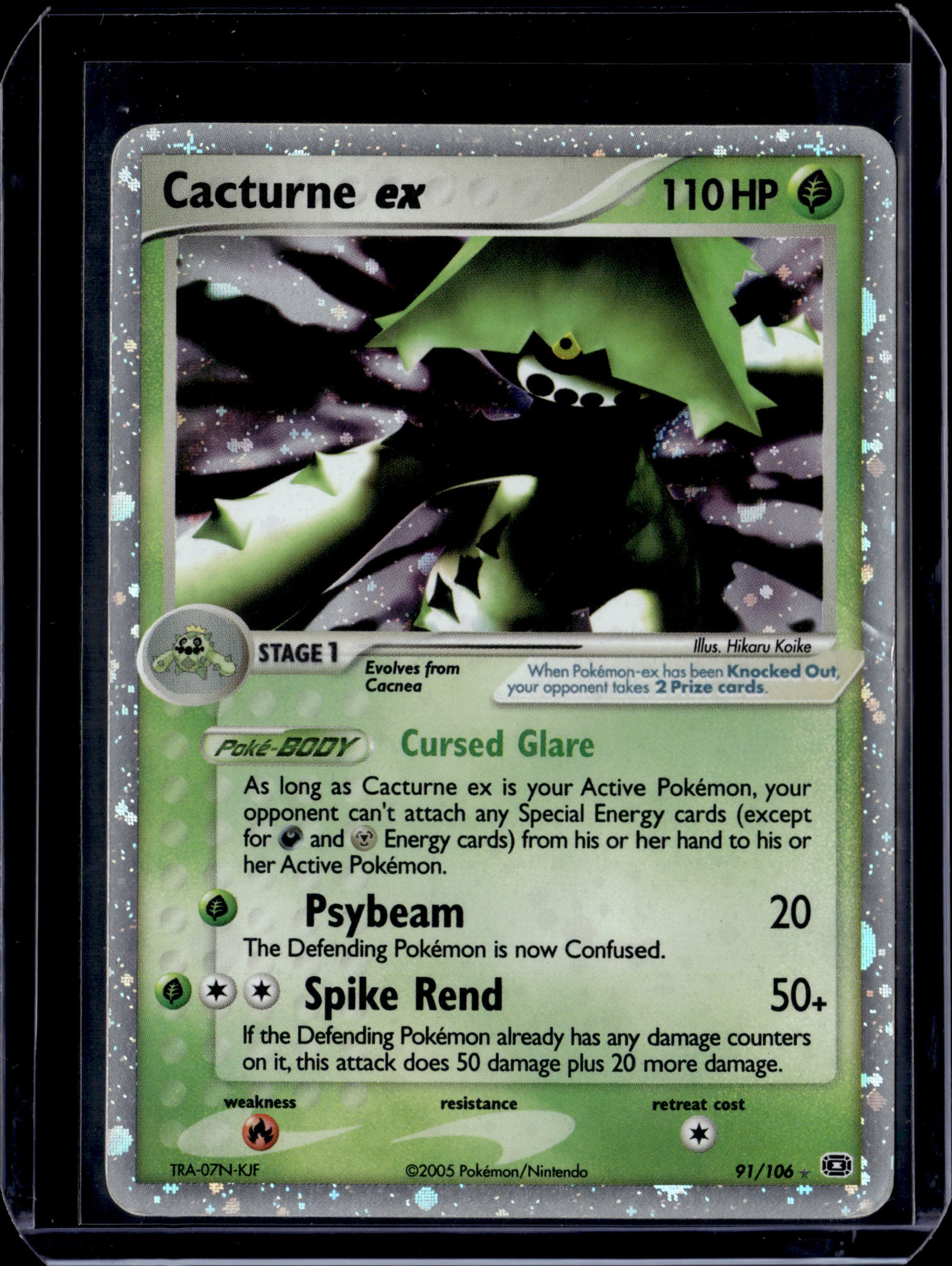 Cacturne ex Emerald #91/106 Holofoil Pokémon Card (front)