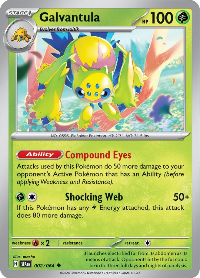 Galvantula 002/064 Uncommon Shrouded Fable Pokémon card