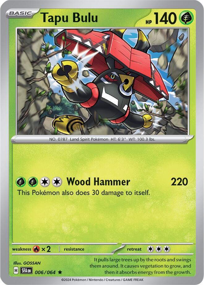 Tapu Bulu - 006/064 006/064 Rare Shrouded Fable Pokémon card