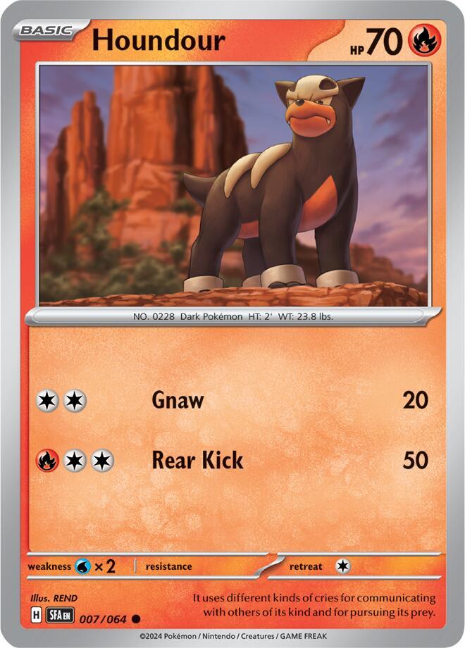 Houndour 007/064 Common Shrouded Fable Pokémon card