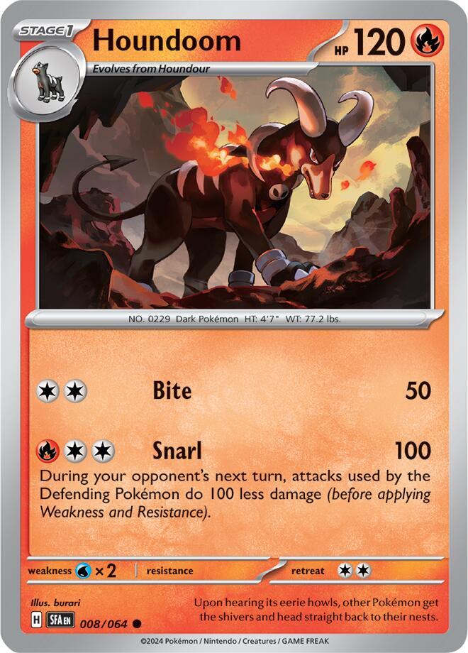 Houndoom - 008/064 008/064 Common Shrouded Fable Pokémon card
