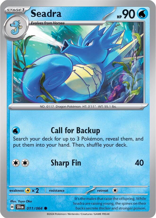 Seadra 011/064 Common Shrouded Fable Pokémon card