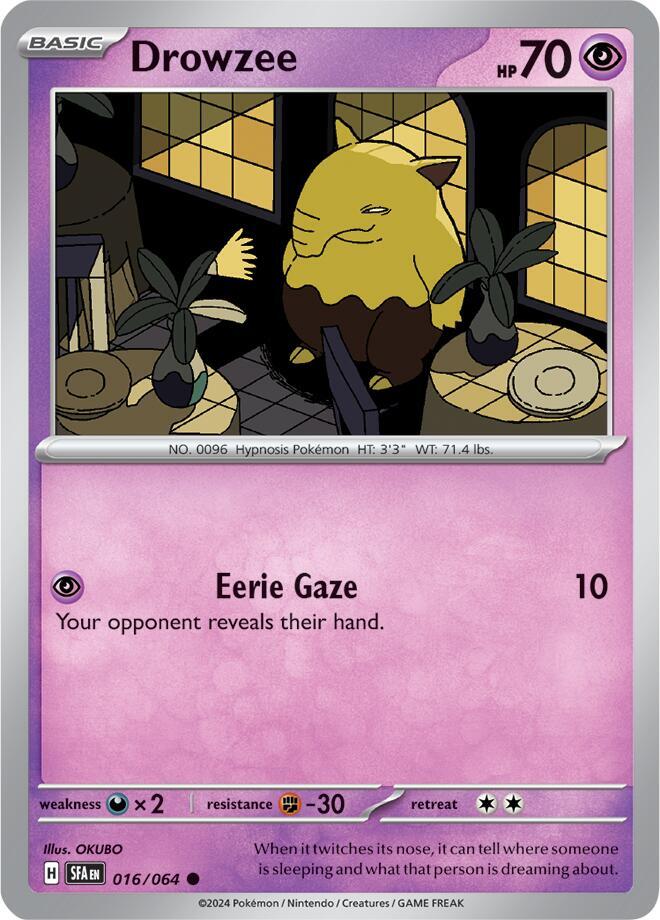 Drowzee 016/064 Common Shrouded Fable Pokémon card