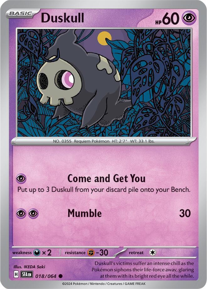 Duskull - 018/064 018/064 Common Shrouded Fable Pokémon card