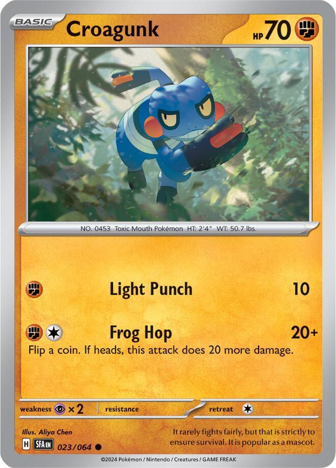 Croagunk 023/064 Common Shrouded Fable Pokémon card