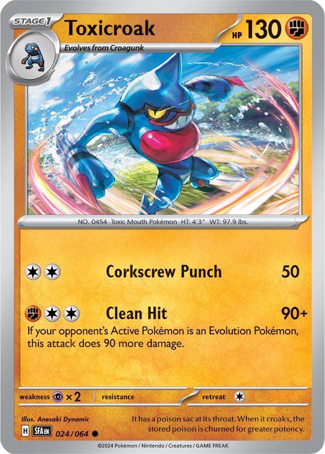 Toxicroak 024/064 Common Shrouded Fable Pokémon card