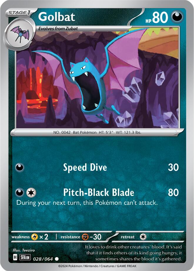 Golbat 028/064 Common Shrouded Fable Pokémon card
