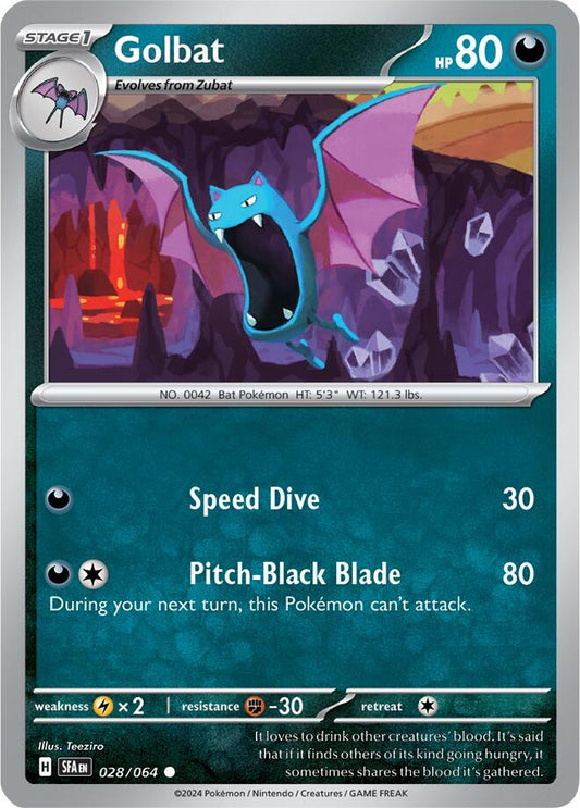 Golbat 028/064 Common Shrouded Fable Pokémon card