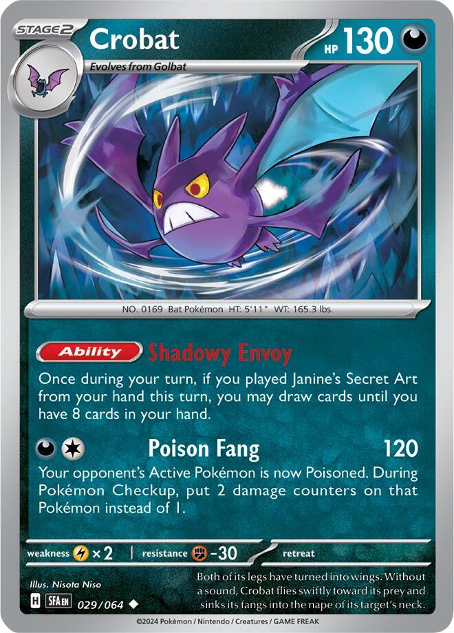 Crobat 029/064 Uncommon Shrouded Fable Pokémon card